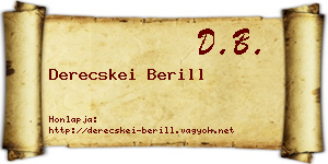 Derecskei Berill névjegykártya